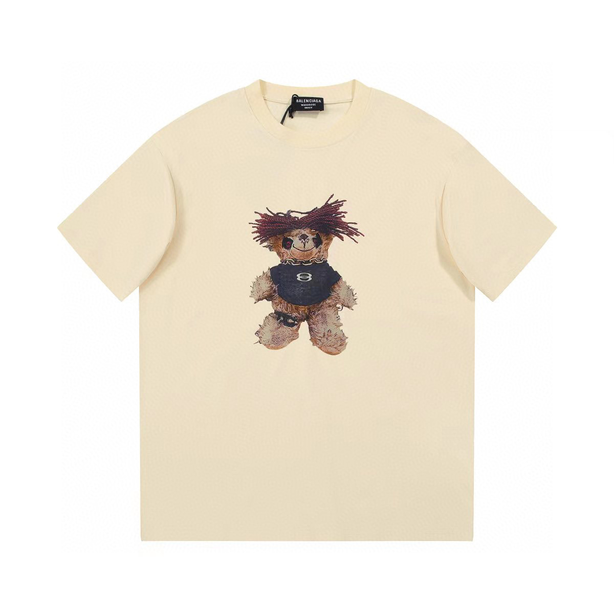 ÁO BALENCIAGA print cotton jersey T-shirt