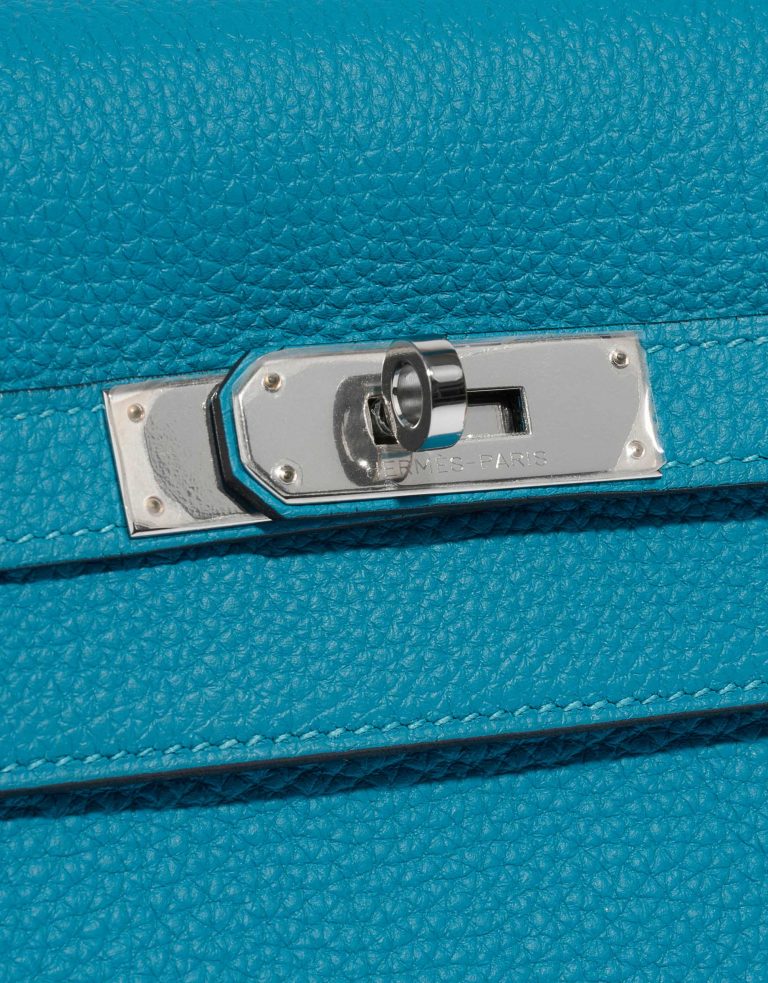 TÚI Hermès Kelly 32 Togo Blue Izmir Silver Buckle khóa trắng