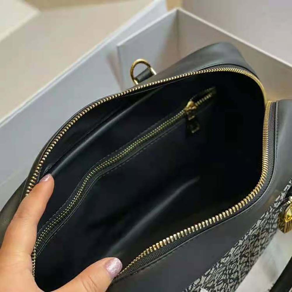 TÚI LOEWE Amazona 23 bằng vải Jacquard và da bê Anagram đen