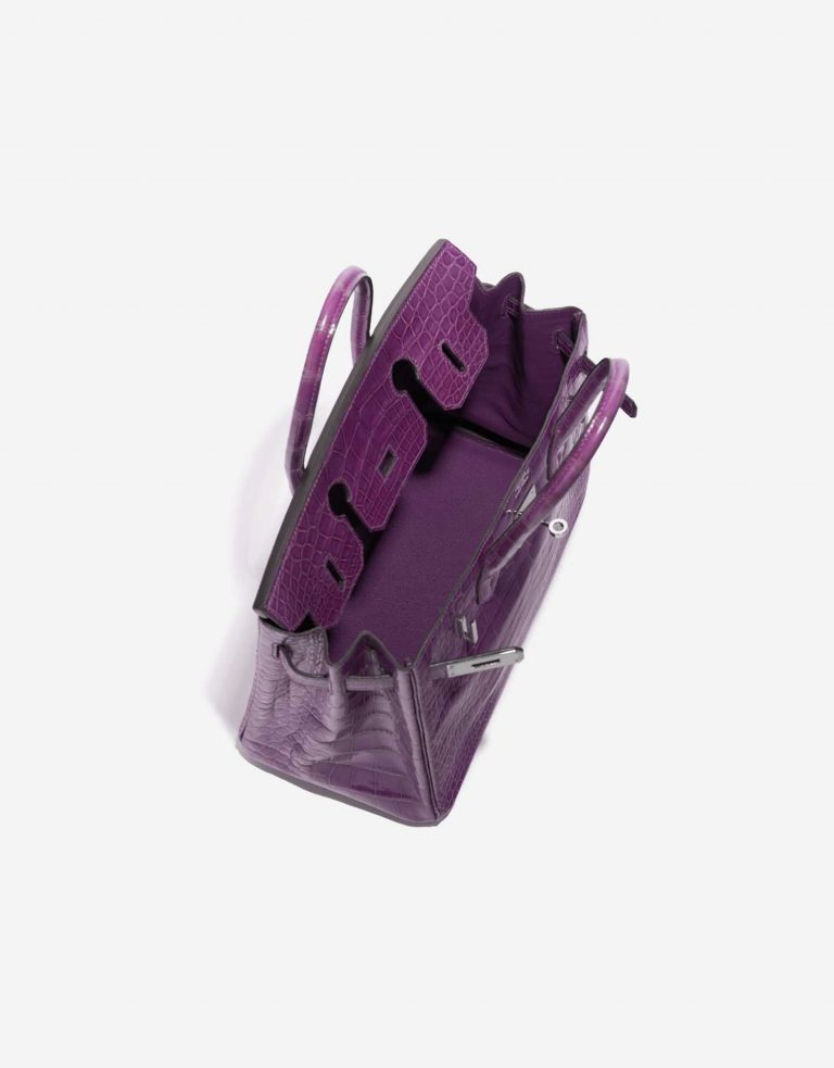 TÚI Hermès Birkin 30 Alligator Violet Silver Buckle khóa trắng