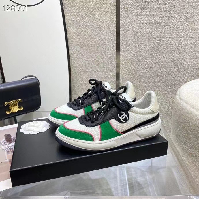 GIÀY CHANEL GREEN SUEDE LOGO SNEAKERS
