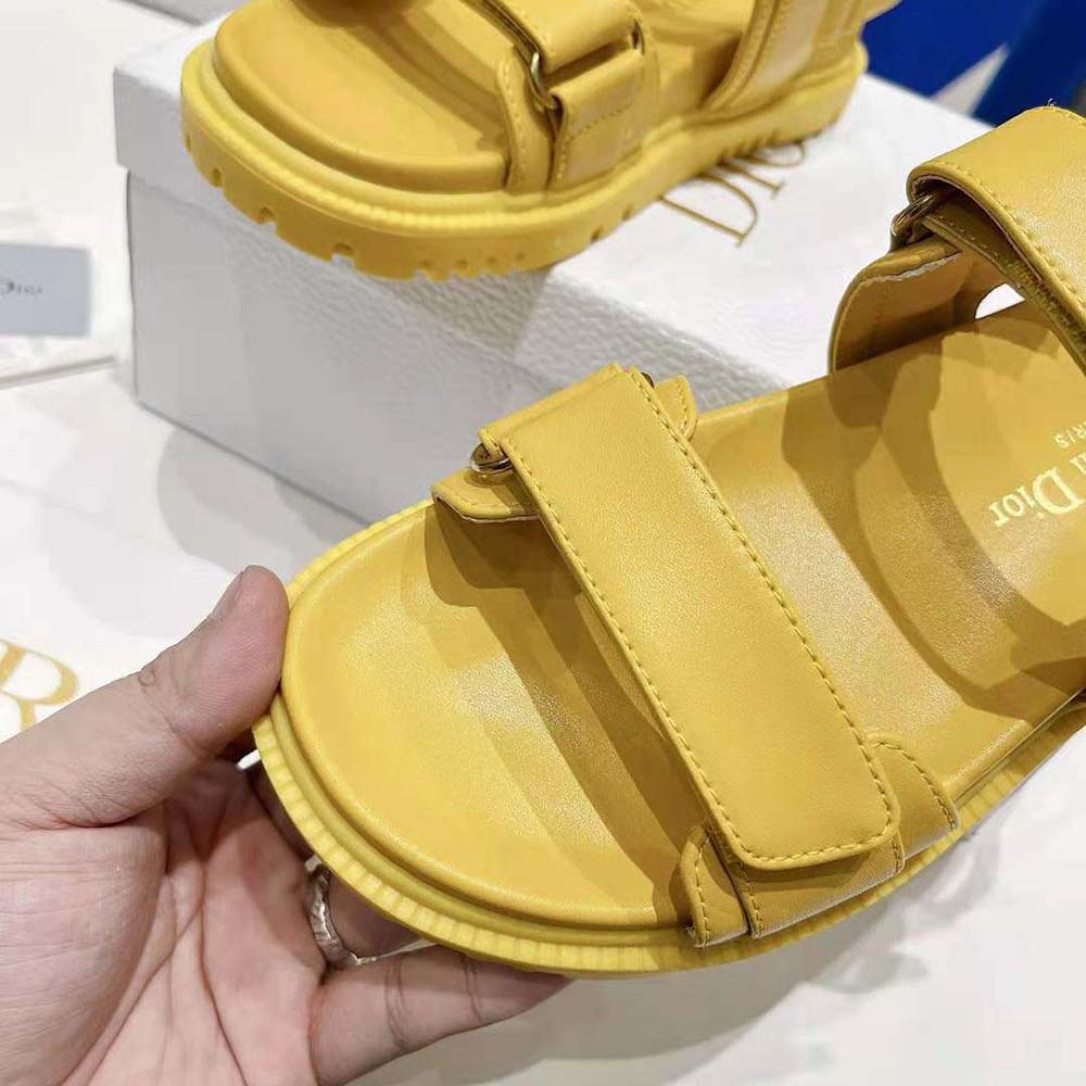 DÉP SANDAL DIOR Dioract Sandal Mustard Yellow Lambskin