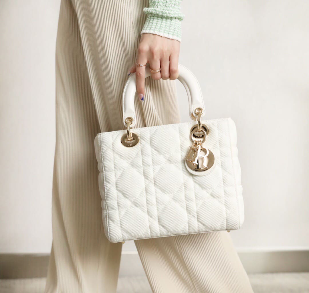 TÚI CHRISTIAN DIOR LADY DIOR Bag Bright Mesh White