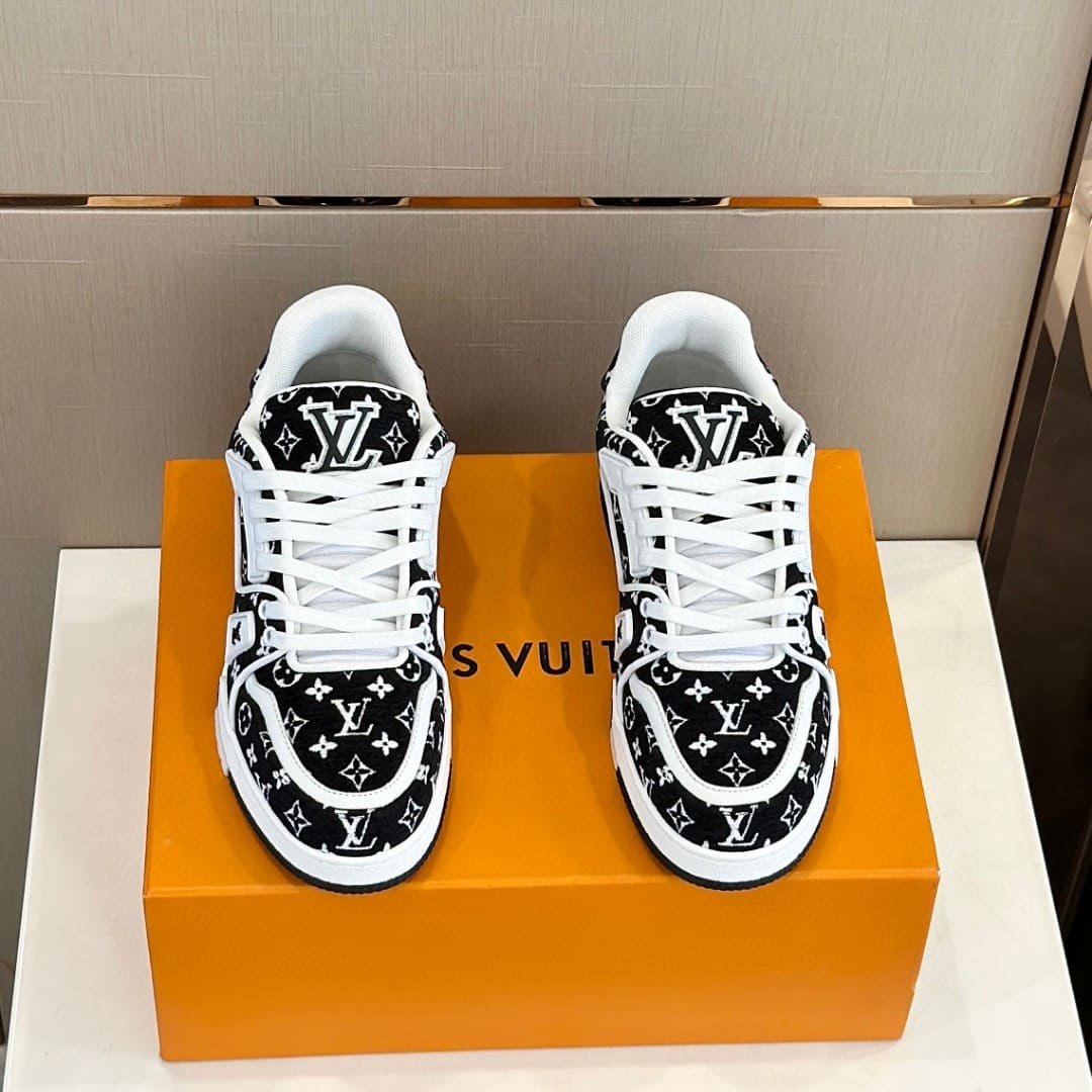 GIÀY LOUIS VUITTON TRAINER MONOGRAM DENIM SNEAKERS SHOES AAA