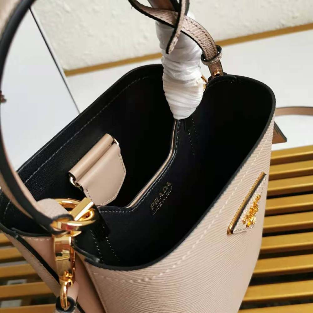 TÚI Prada Saffiano Leather Prada Panier Bag-Sandy