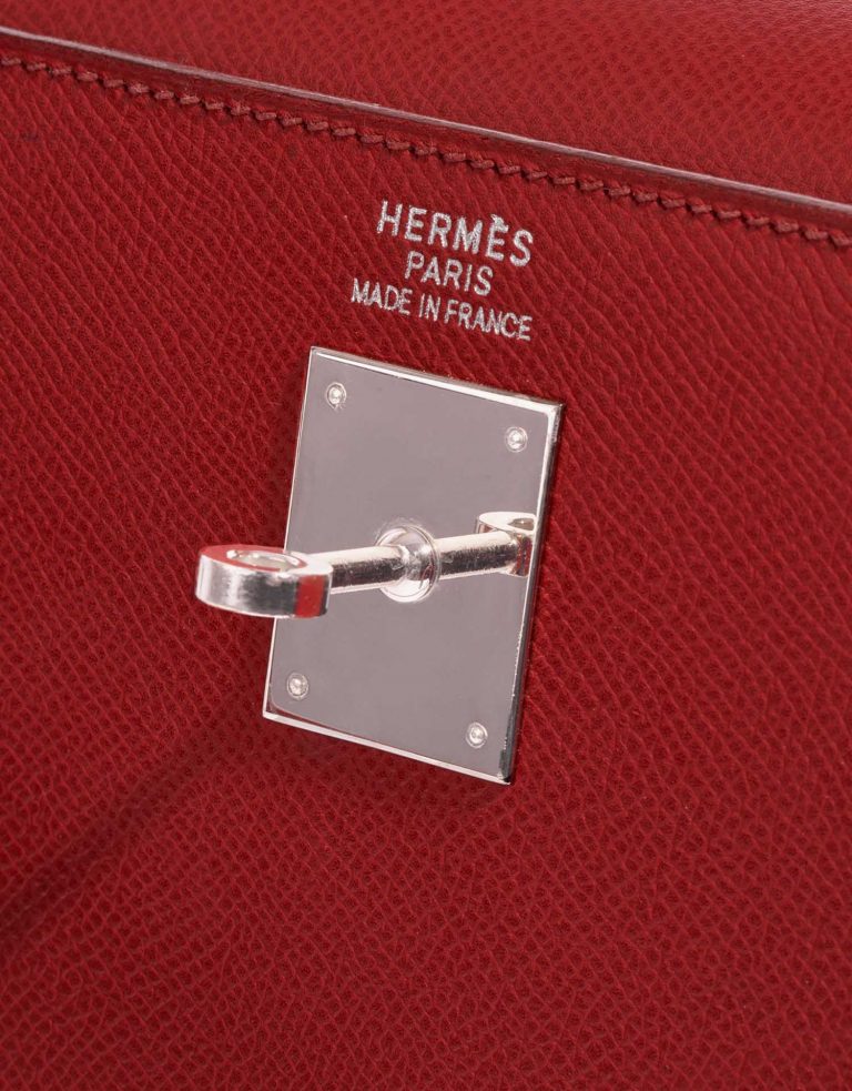 TÚI Hermès Kelly 35 Epsom Rouge Casaque Silver Buckle khóa trắng
