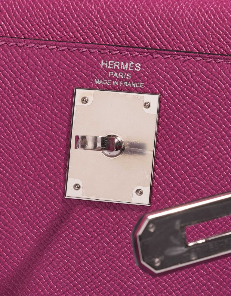 TÚI Hermès Kelly 28 Epsom Pourpre Silver Buckle khóa trắng