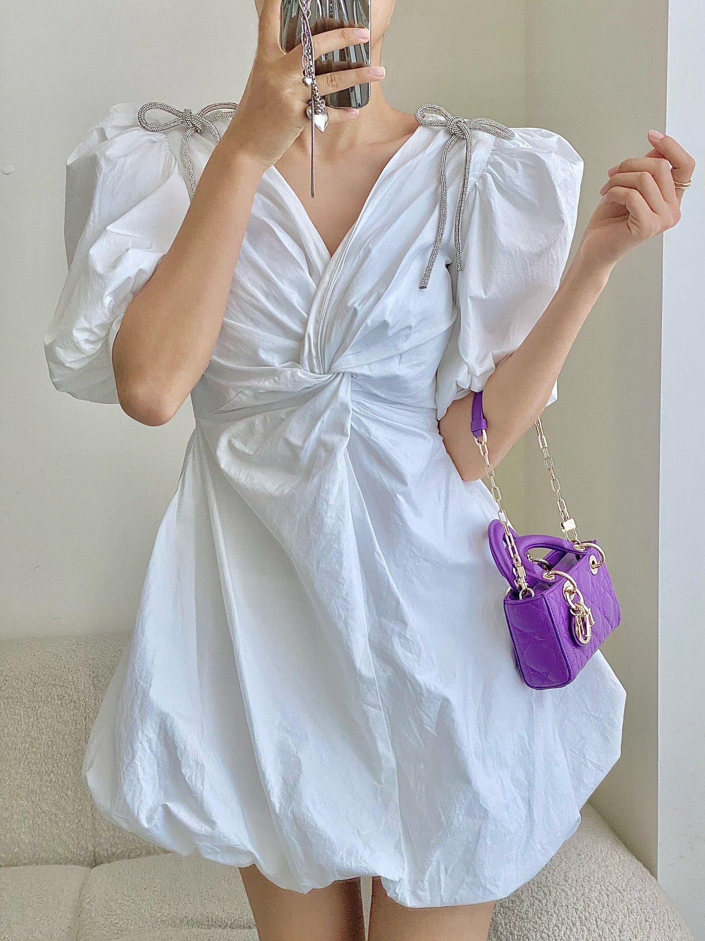 TÚI CHRISTIAN DIOR Lady D-Joy Bag Bright Purple Cannage Lambskin