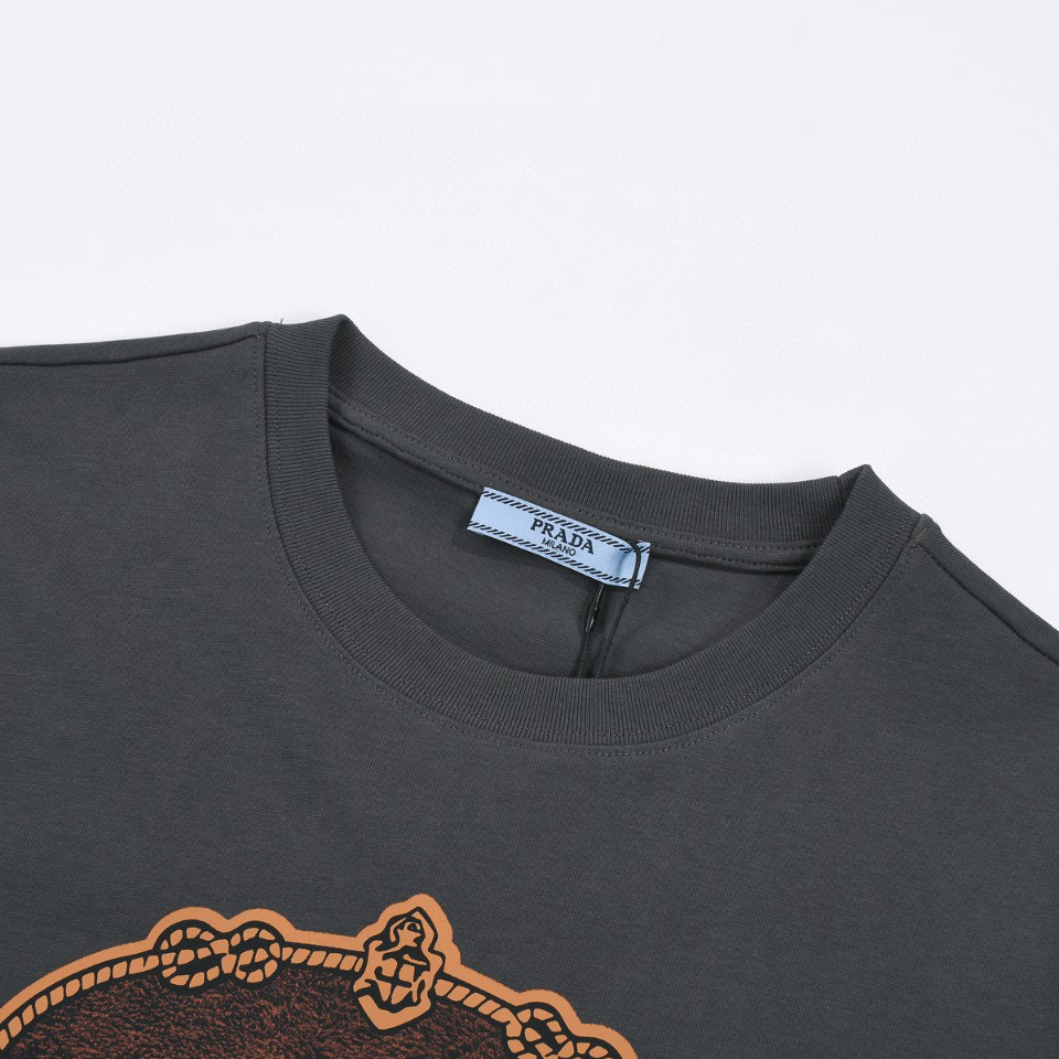 ÁO PRADA print cotton jersey T-shirt