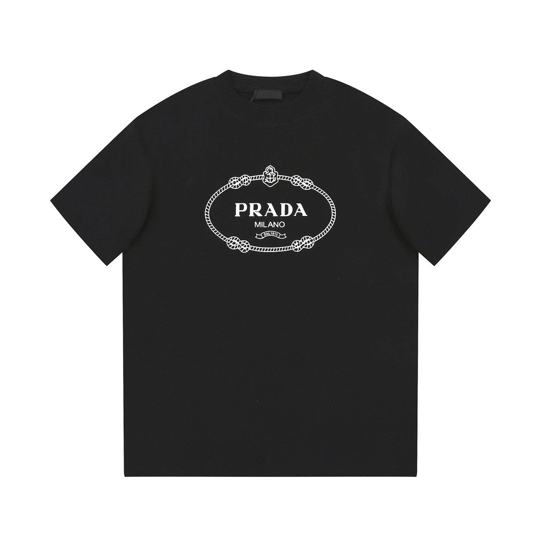 ÁO PRADA print cotton jersey T-shirt