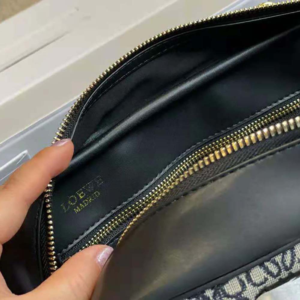 TÚI Loewe Amazona 23 in Anagram Jacquard and Calfskin-Black