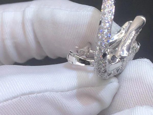 Bông tai Cartier 3.11CT Diamond Panthère de Cartiervàng trắng 18K