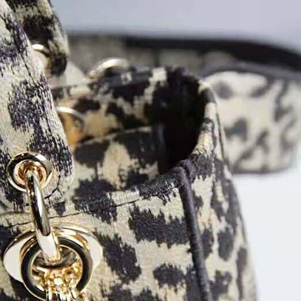 TÚI Dior Women Medium Lady D-lite Bag Beige Multicolor Mizza Embroidery