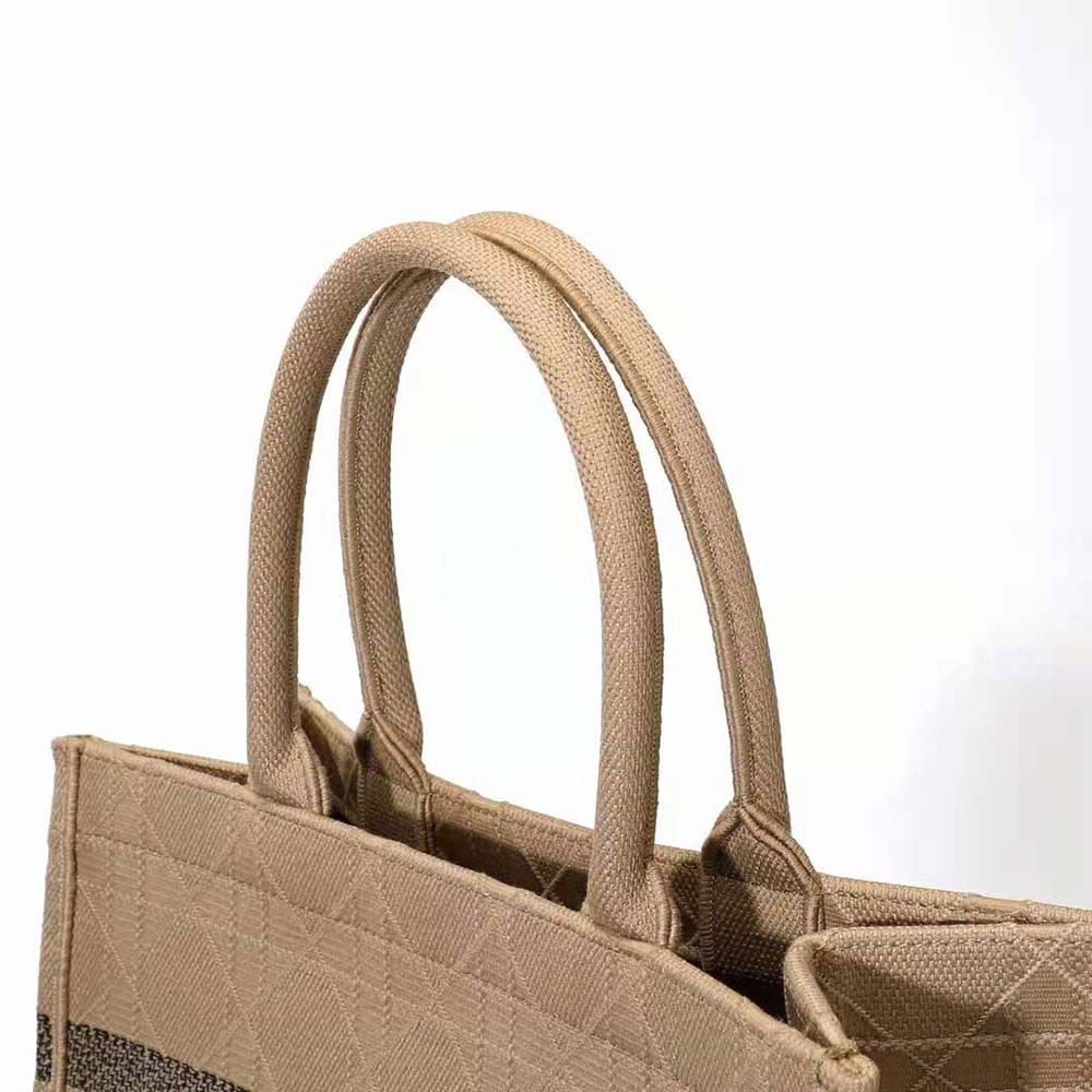TÚI Dior Women Medium Dior Book Tote Natural Cannage Raffia
