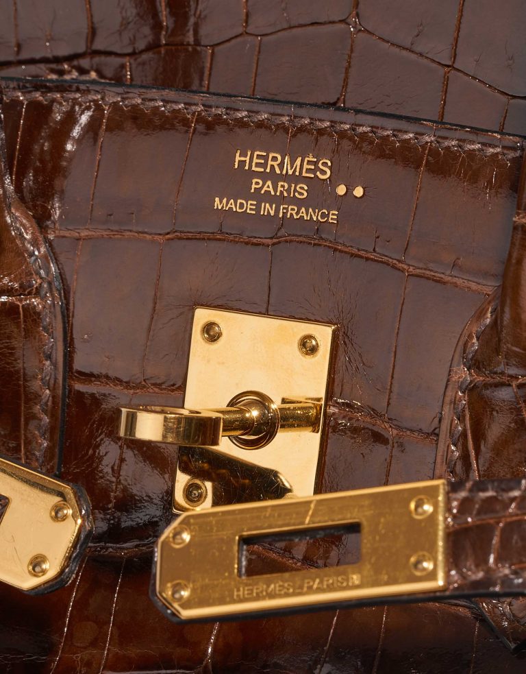 TÚI Hermès Birkin 25 Niloticus Crocodile Miel Gold Buckle khóa vàng