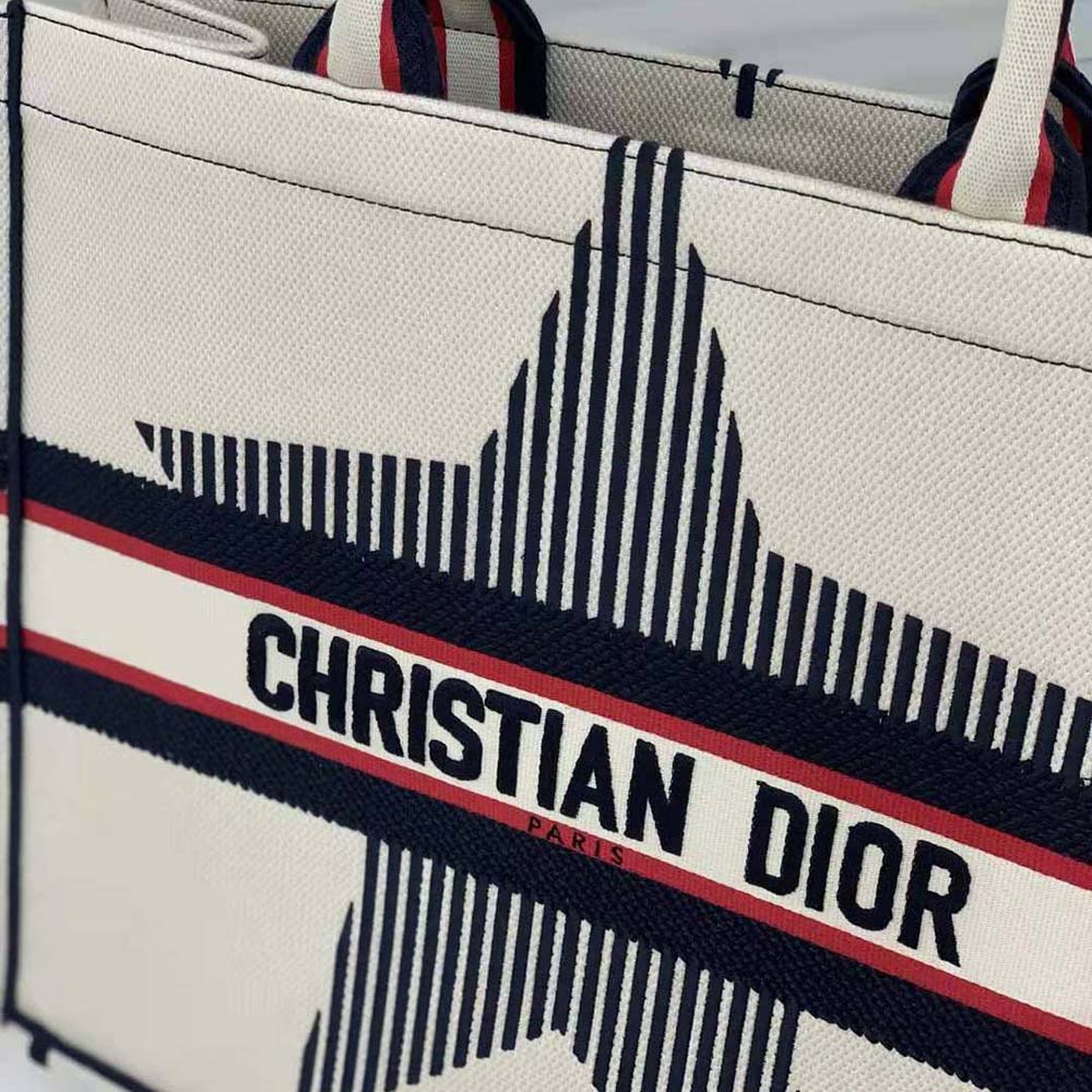 TÚI Dior Women Dioralps Dior Book Tote White Three-Tone Embroidery