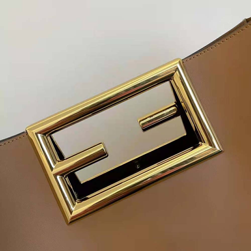 TÚI Fendi Way Medium Made of Camellia-Colored Leather Bag-Brown