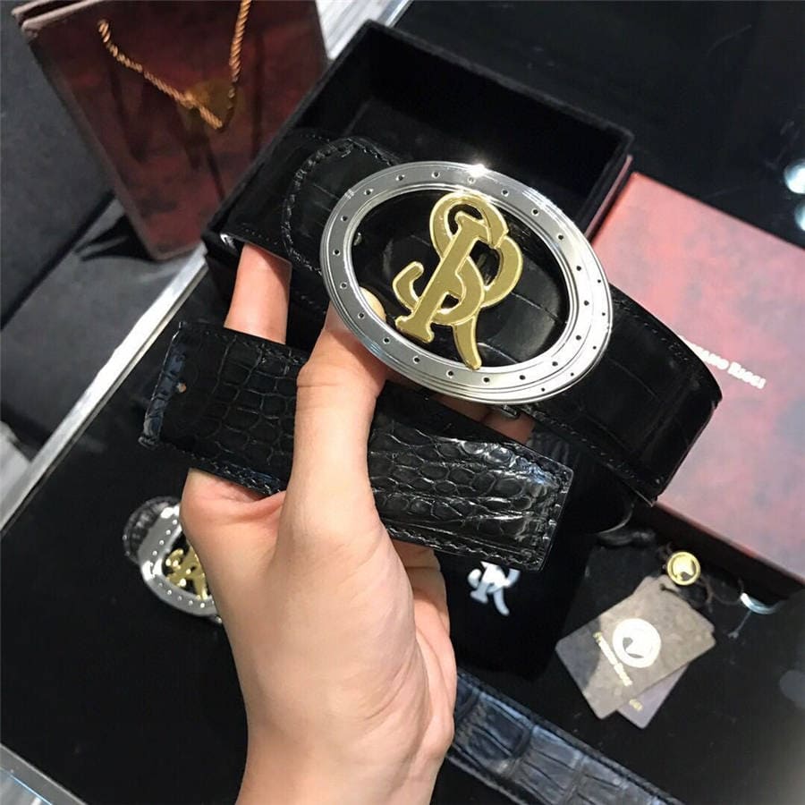 DÂY LƯNG STEFANO RICCI CROCODILE LEATHER DA CÁ SẤU Belt Khóa bạc