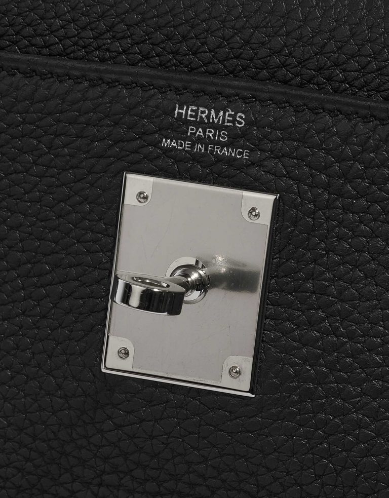 TÚI Hermès Kelly 28 Togo Black Silver Buckle khóa trắng da Togo