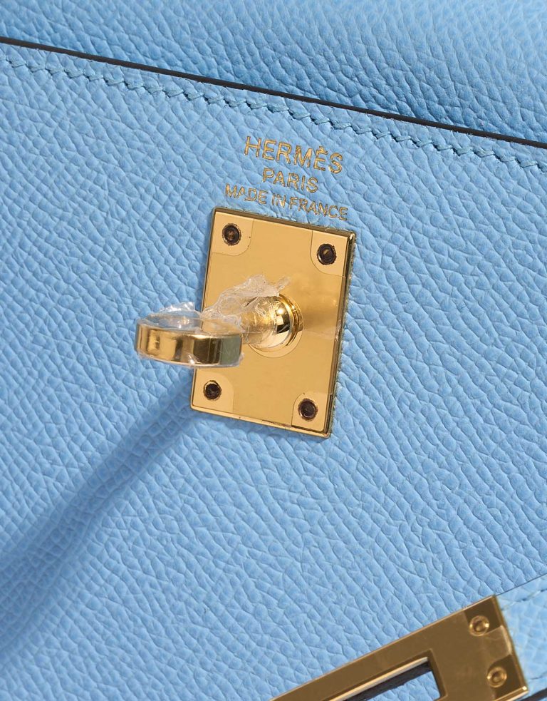 TÚI Hermès Kelly 25 Epsom Blue Celeste Gold Buckle khóa vàng