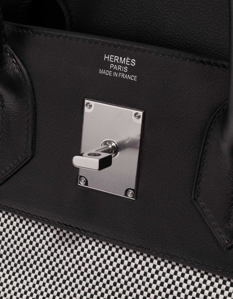 TÚI Hermès Haut à Courroies 40 Toile Criss Veau Evergrain Black