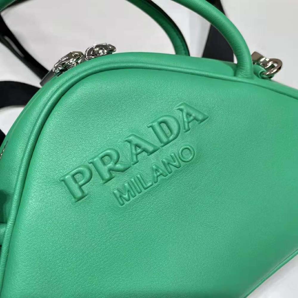 TÚI Prada Women Leather Prada Triangle Bag-Green
