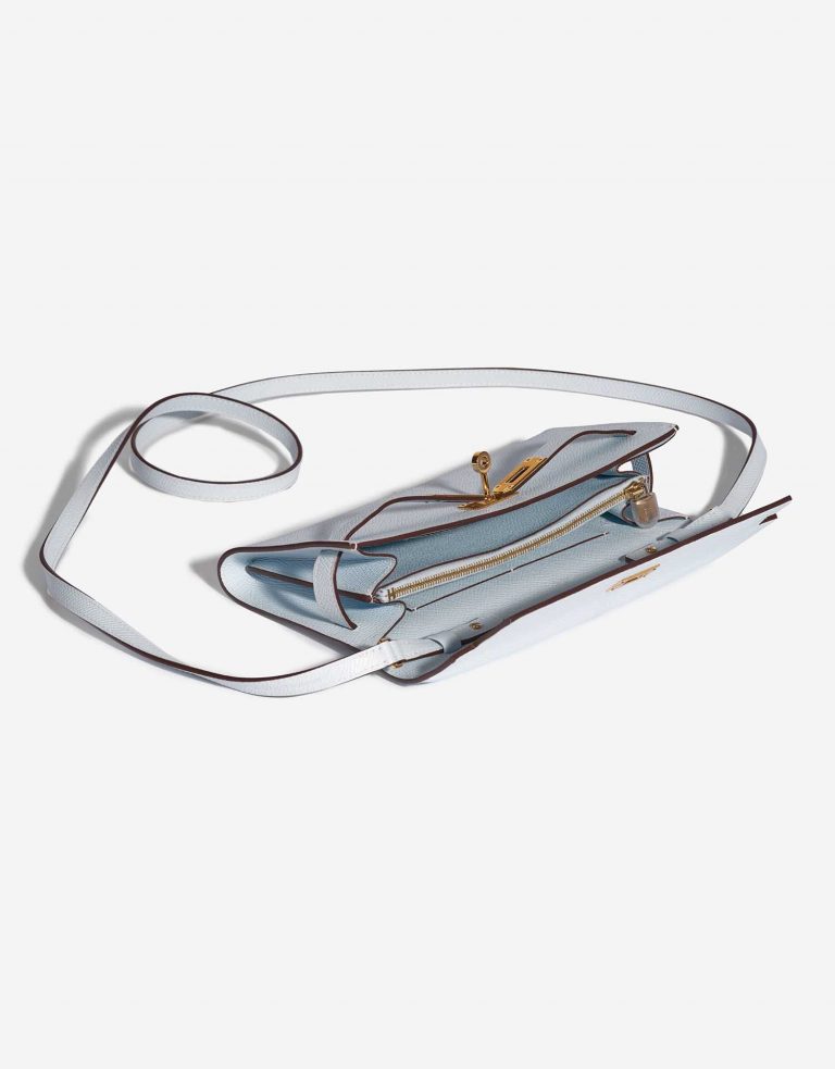 TÚI Hermès Kelly To Go Epsom Blue Brume Gold Buckle khóa vàng