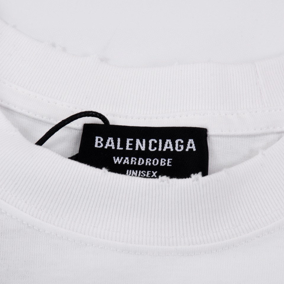 ÁO BALENCIAGA print cotton jersey T-shirt