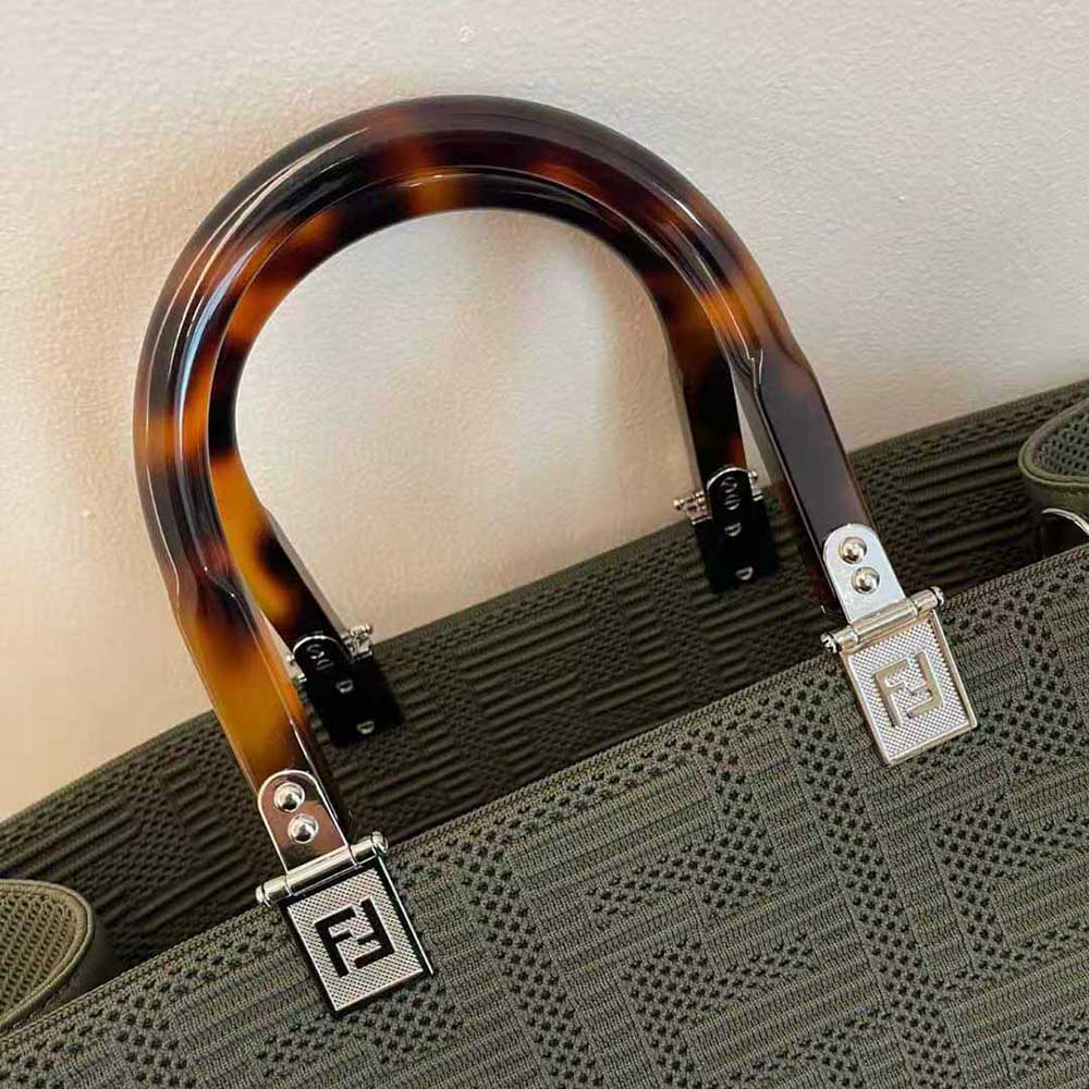 TÚI Fendi Sunshine Medium FF Fabric Shopper-Green