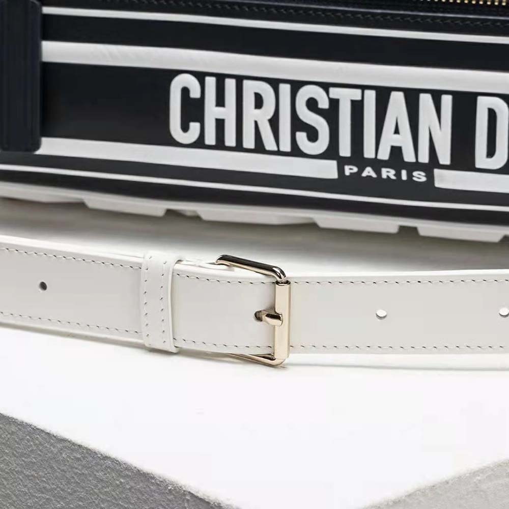 TÚI Dior Women Medium Dior Vibe Zip Bowling Bag Blue Smooth Calfskin