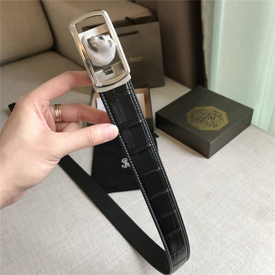 DÂY LƯNG STEFANO RICCI CROCODILE LEATHER DA CÁ SẤU Belt Khóa vàng