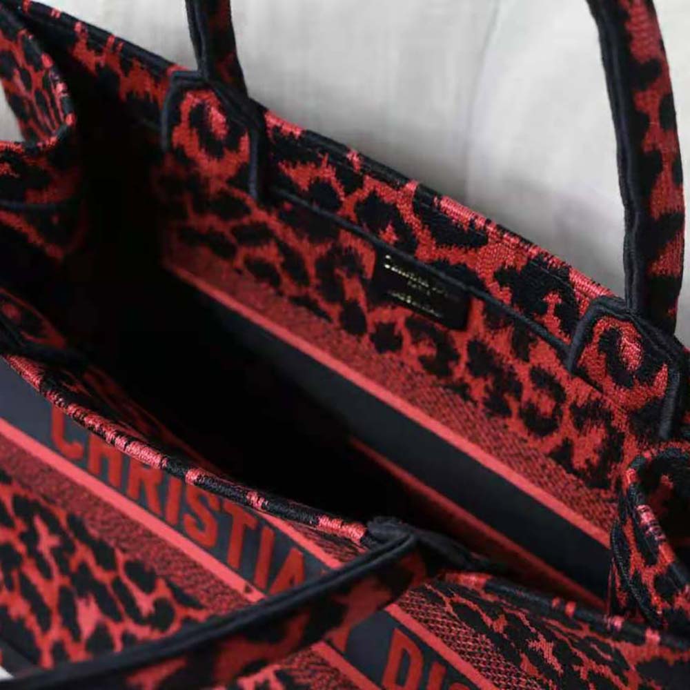 TÚI Dior Women Small Dior Book Tote Raspberry Pop Mizza Embroidery