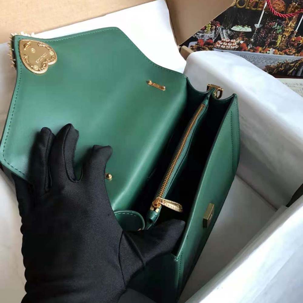 TÚI Dolce Gabbana D&G Women Small Smooth Calfskin Devotion Bag-Green