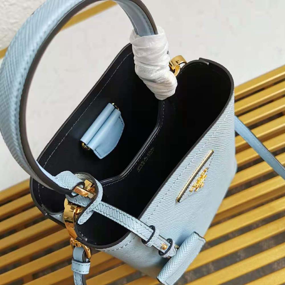 TÚI Prada Saffiano Leather Prada Panier Bag-Blue
