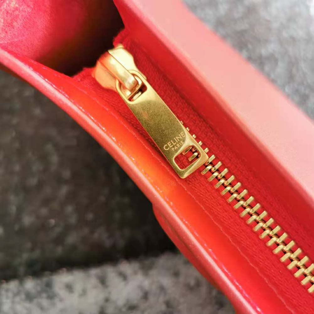 TÚI Celine Women Shoulder Bag Cuir Triomphe in Smooth Calfskin-Red