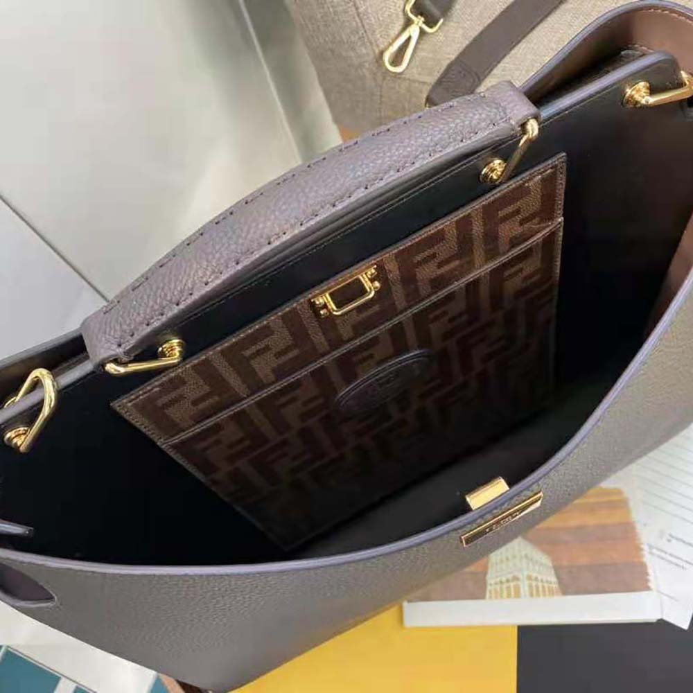 TÚI Fendi Peekaboo Iconic Essential Brown Leather Bag