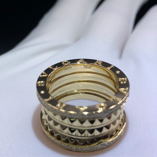 Nhẫn BVLGARI B.zero1 Rock kim cương vàng vàng 18K