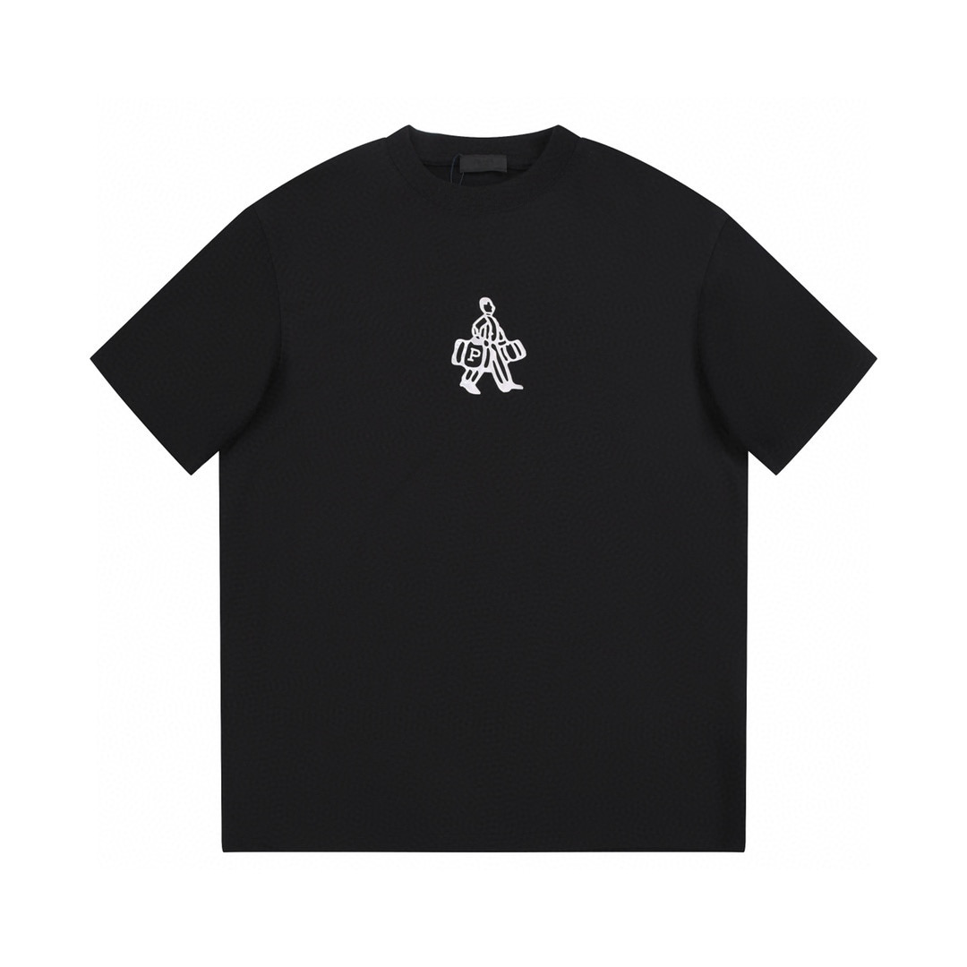 ÁO PRADA print cotton jersey T-shirt