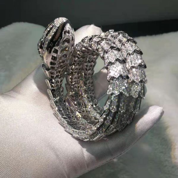 Vòng tay BVLGARI Serpenti Full Pave vàng trắng 18K