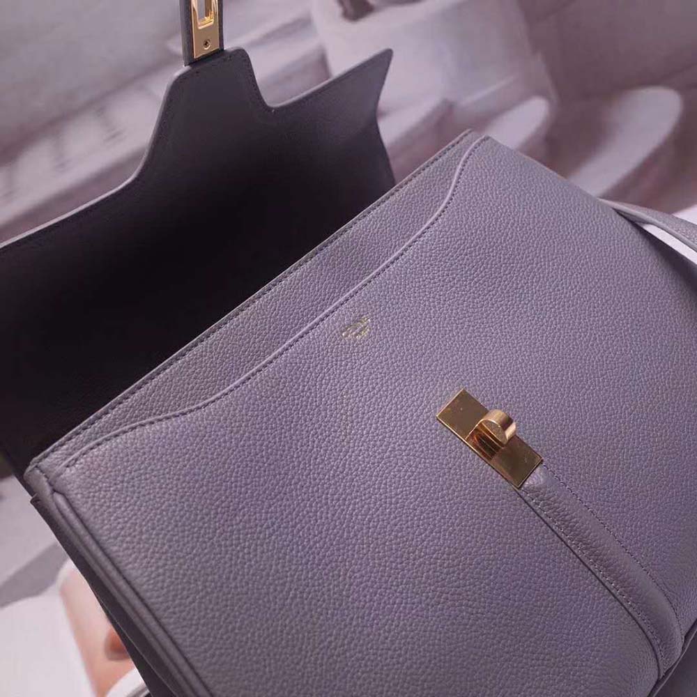 TÚI Celine Women Medium16 Bag in Grained Calfskin-Grey