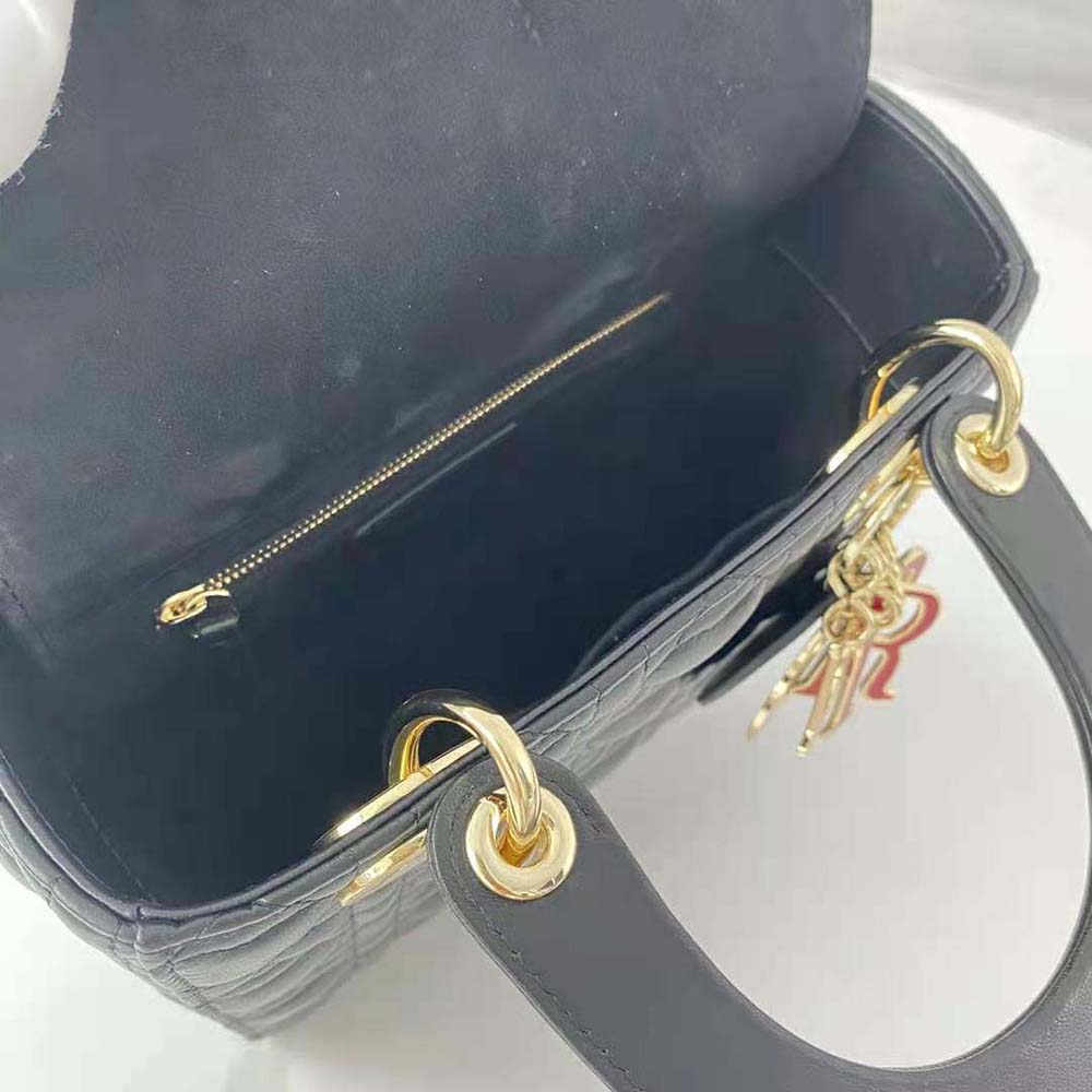 TÚI Dior Women Dioramour my Abcdior Lady Dior Bag Cannage Lambskin with Heart Motif