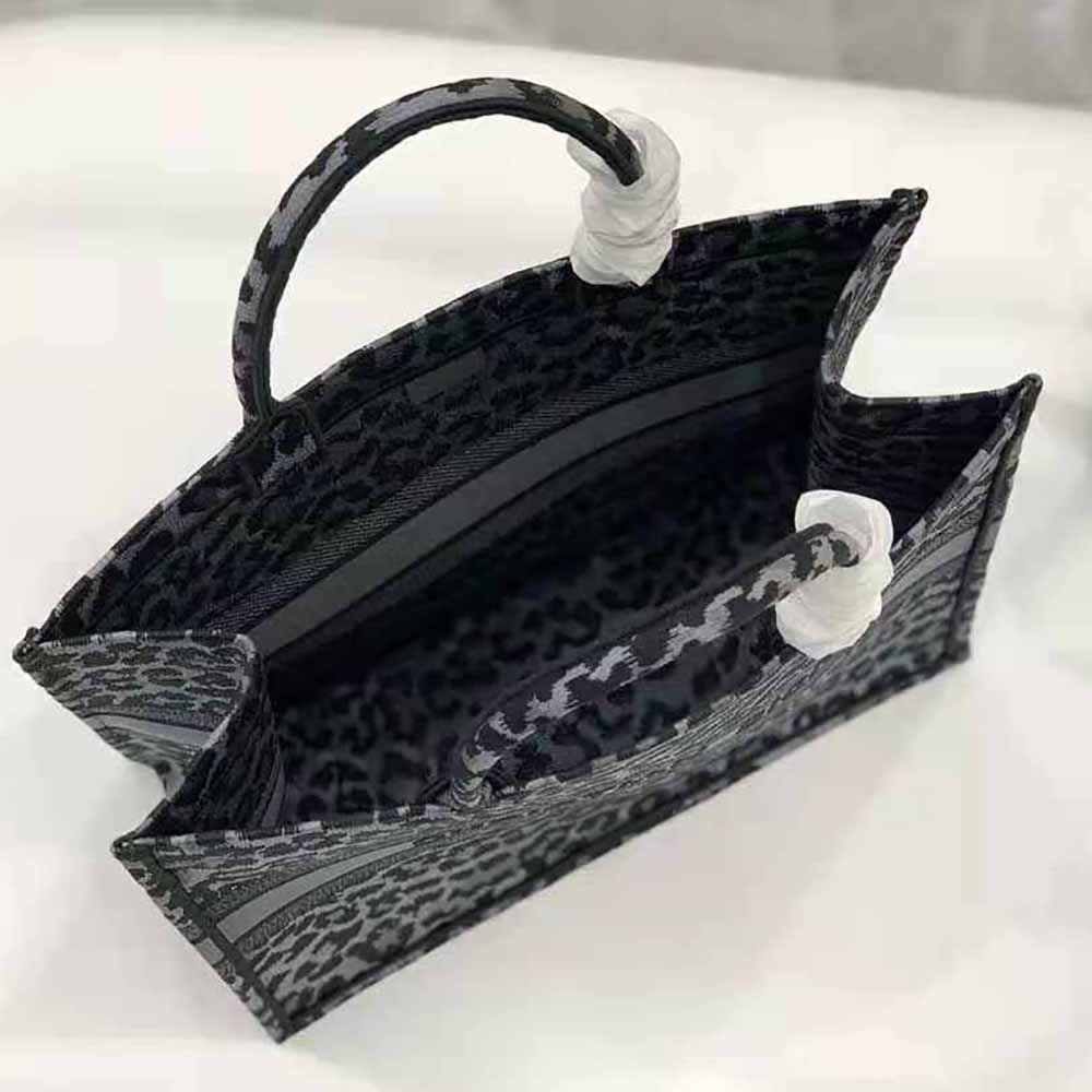 TÚI Dior Women Book Tote Gray Mizza Embroidery