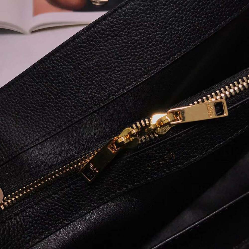 TÚI Celine Women Medium16 Bag in Grained Calfskin-Black