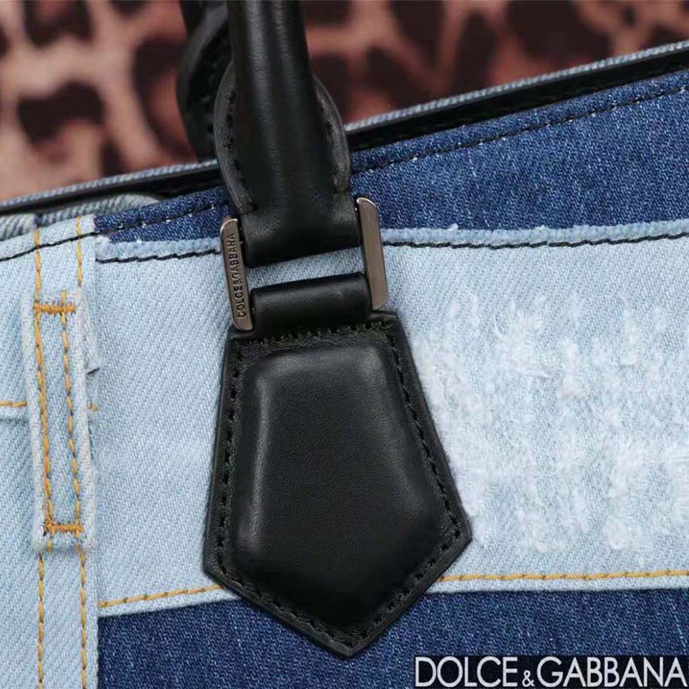 TÚI Dolce Gabbana D&G Women Denim Shopper with Embroidered Logo