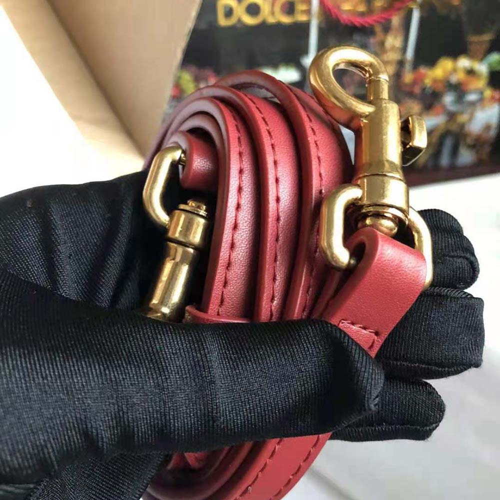 TÚI Dolce Gabbana D&G Women Small Smooth Calfskin Devotion Bag-Maroon