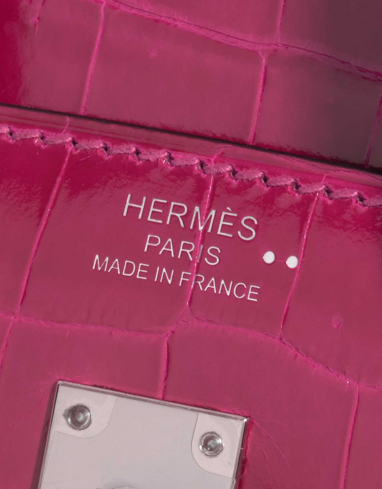 TÚI Hermès Birkin 25 Niloticus Crocodile Rose Pourpre Silver Buckle khóa trắng