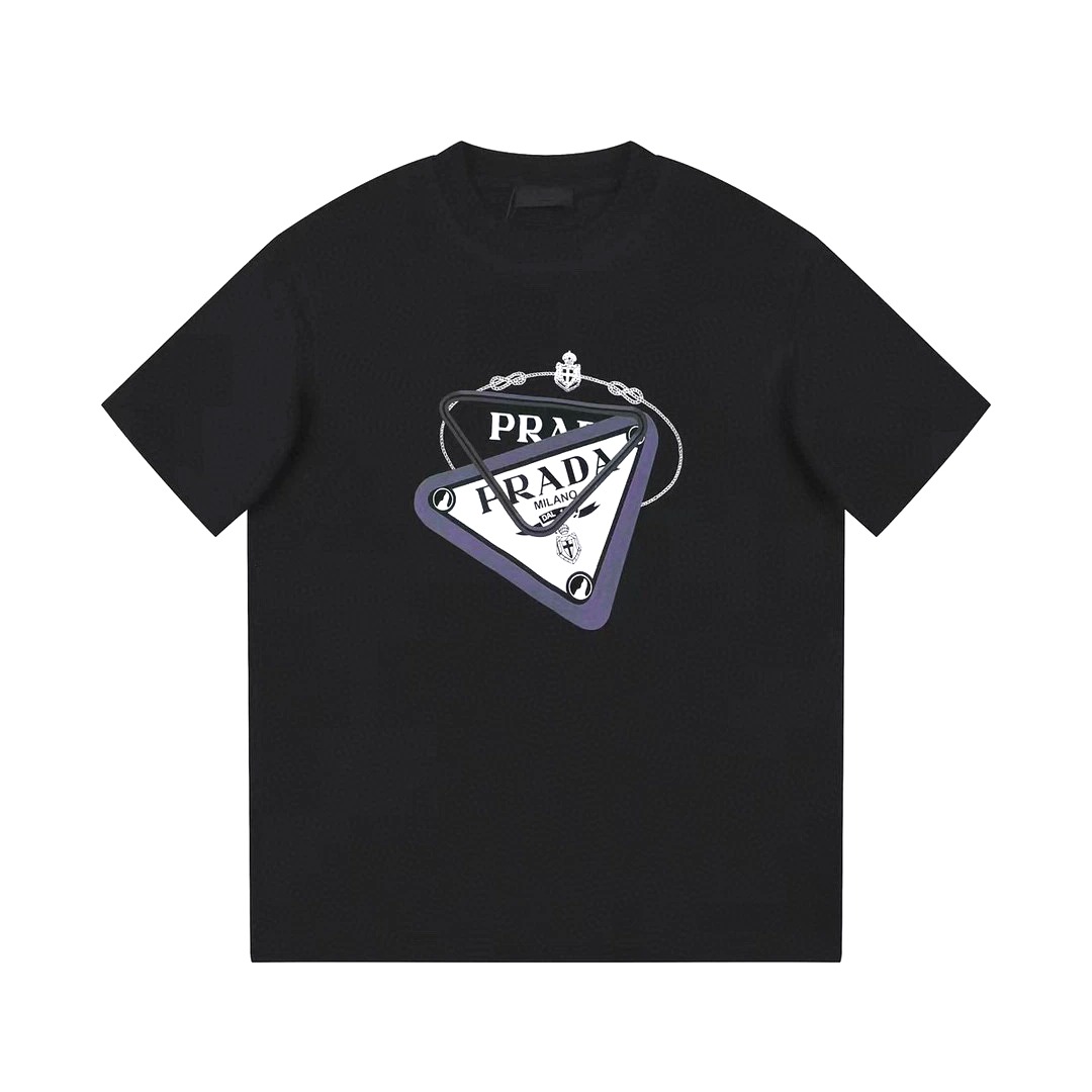 ÁO PRADA print cotton jersey T-shirt