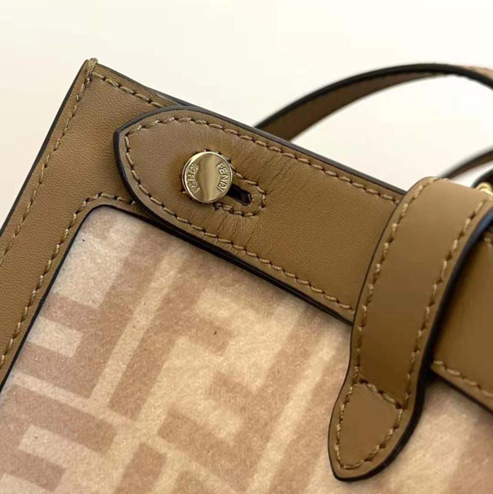 TÚI FENDI Medium Peekaboo X-Tote Beige FF Wool Bag