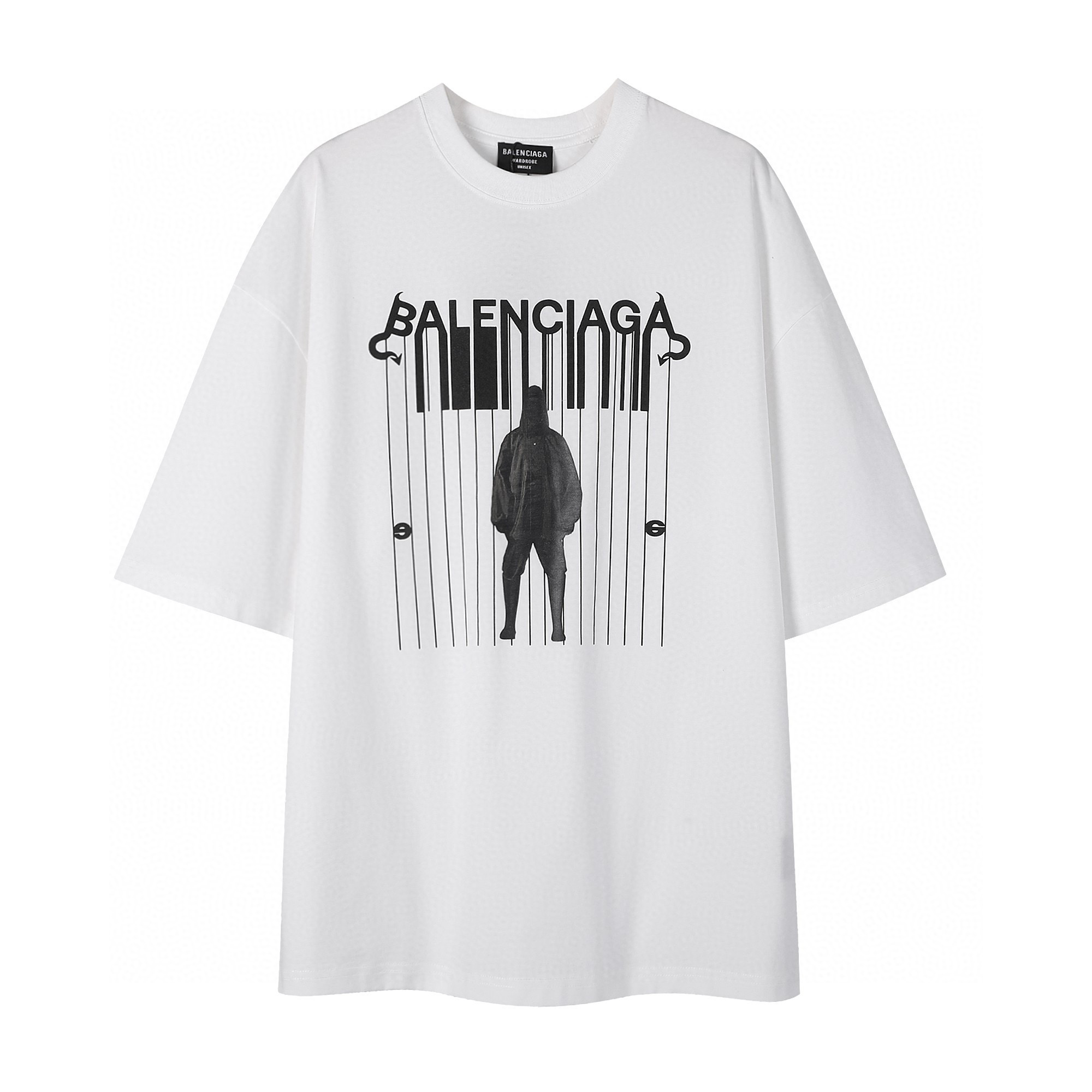 ÁO BALENCIAGA print cotton jersey T-shirt