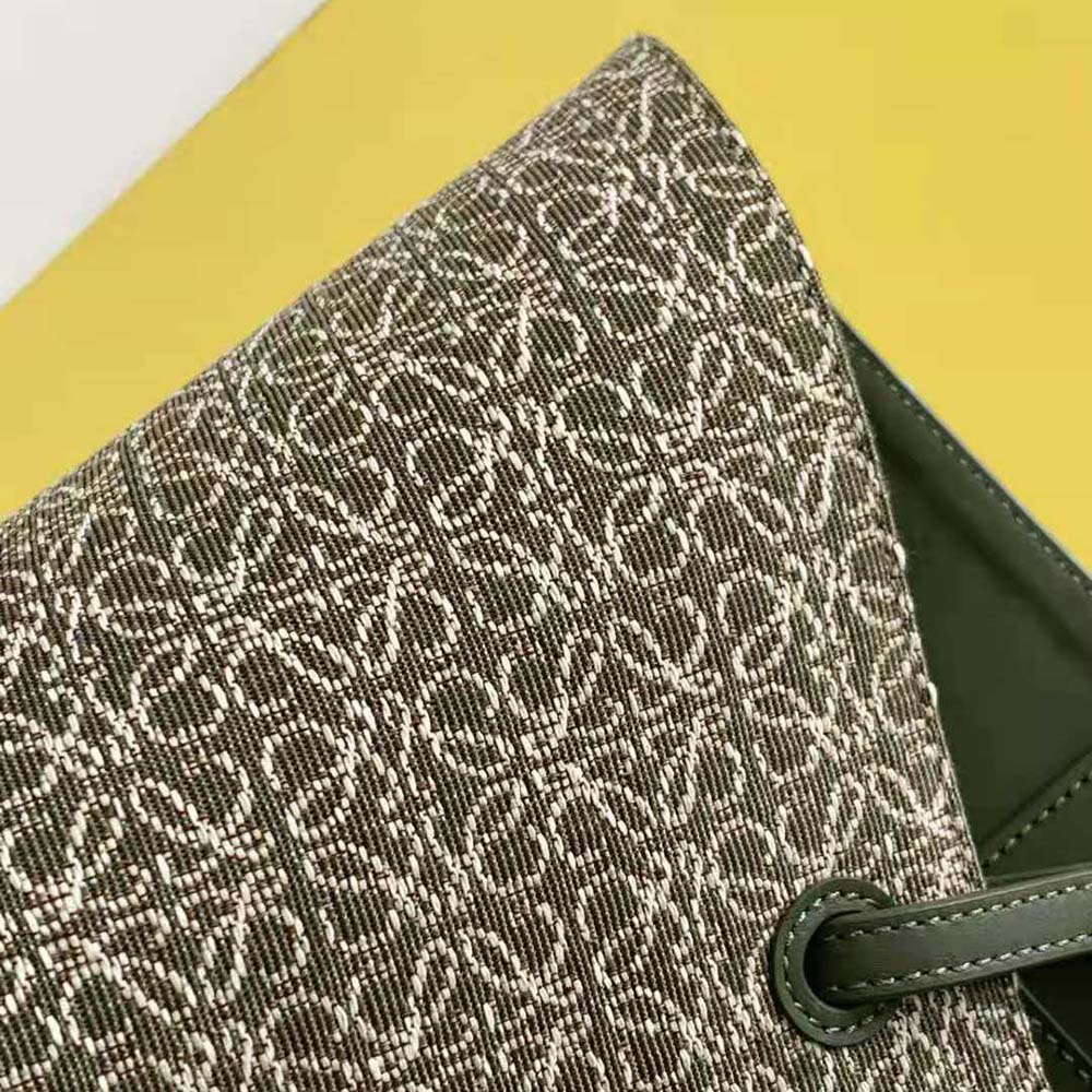 TÚI Loewe Women East West Tote Bag in Anagram Jacquard and Calfskin-Green